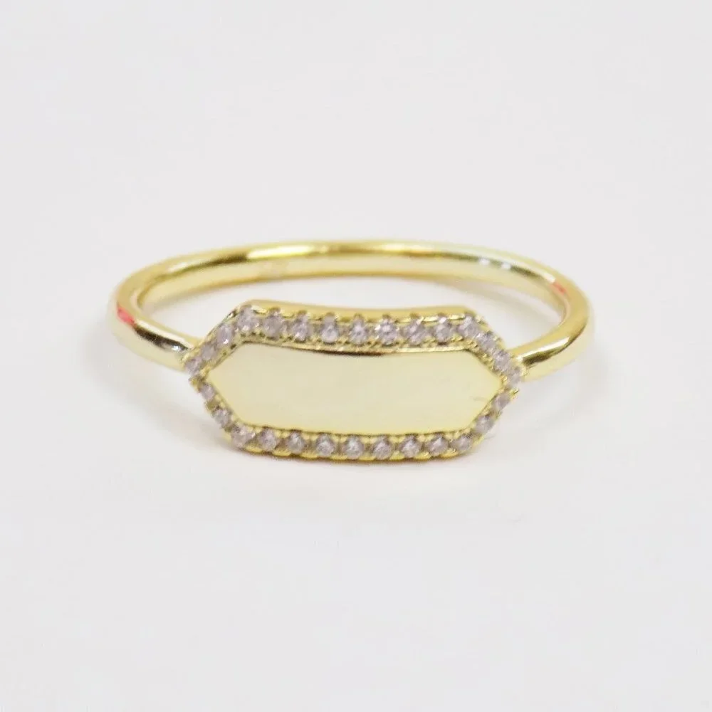 dainty stacking layering rings signet ring pave cz